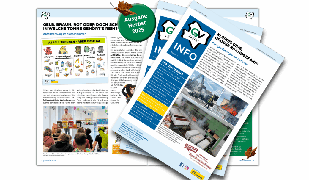 Collage aus verschiedenen Seiten der Verbandszeitung GV Info, Ausgabe 3/2025